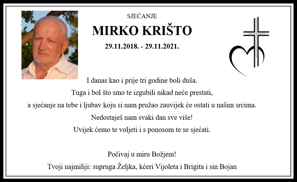 Pročitajte više o članku Sjećanje: Mirko Krišto