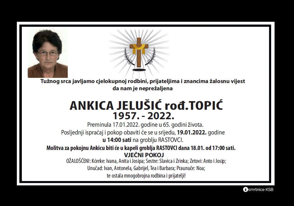 Pročitajte više o članku Ankica Jelušić rođ. Topić