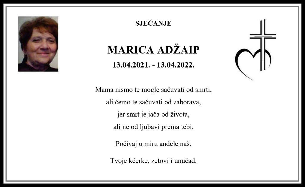 Pročitajte više o članku Sjećanje: Marica Adžaip