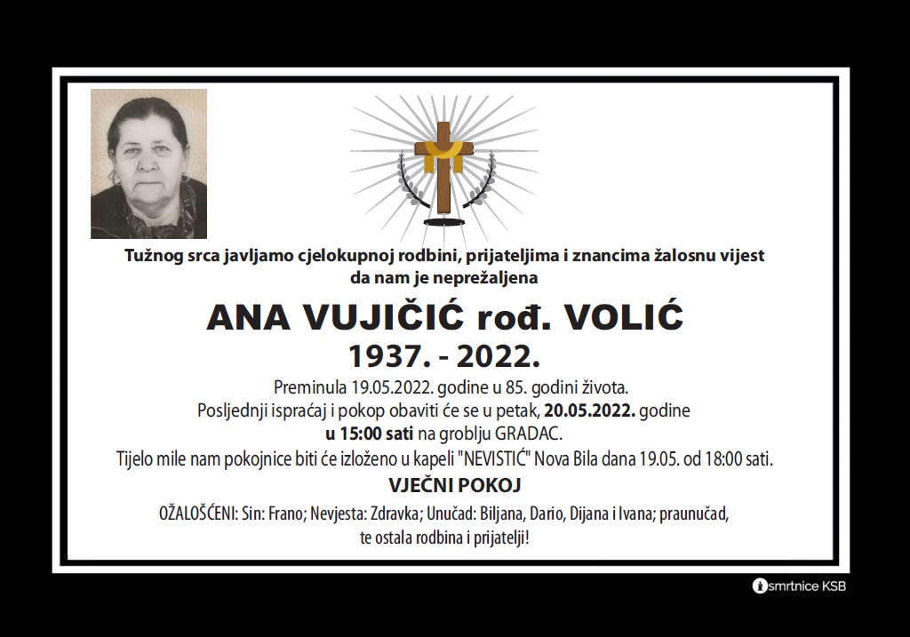 Pročitajte više o članku Ana Vujičić rođ. Volić