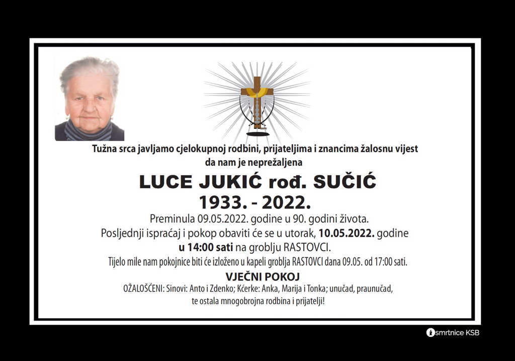 Pročitajte više o članku Luce Jukić rođ. Sučić