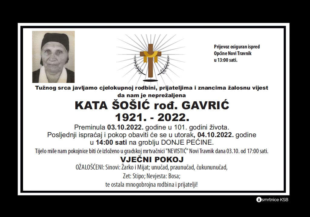 Pročitajte više o članku Kata Šošić rođ. Gavrić