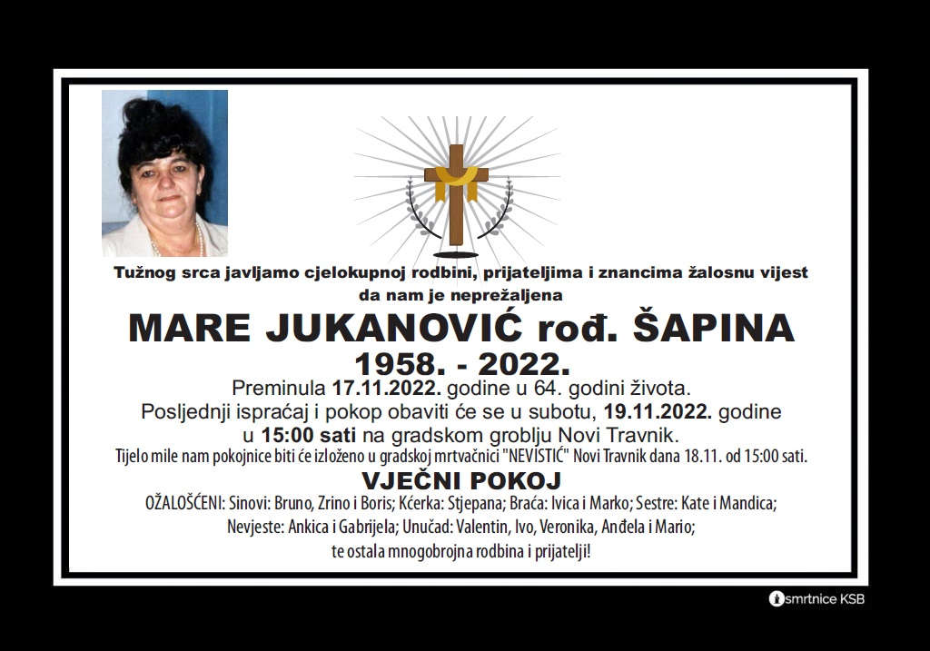 Pročitajte više o članku Mare Jukanović rođ. Šapina