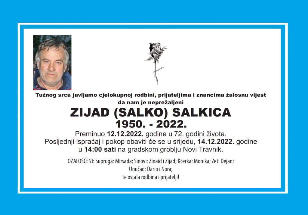 Pročitajte više o članku Zijad (Salko) Salkica