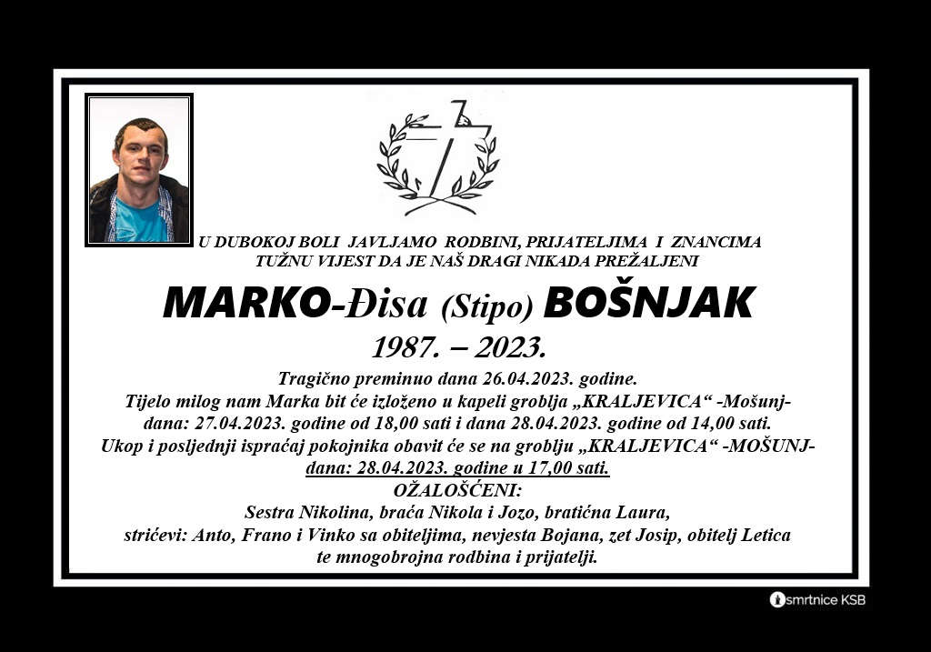 Pročitajte više o članku Marko-Đisa (Stipo) Bošnjak