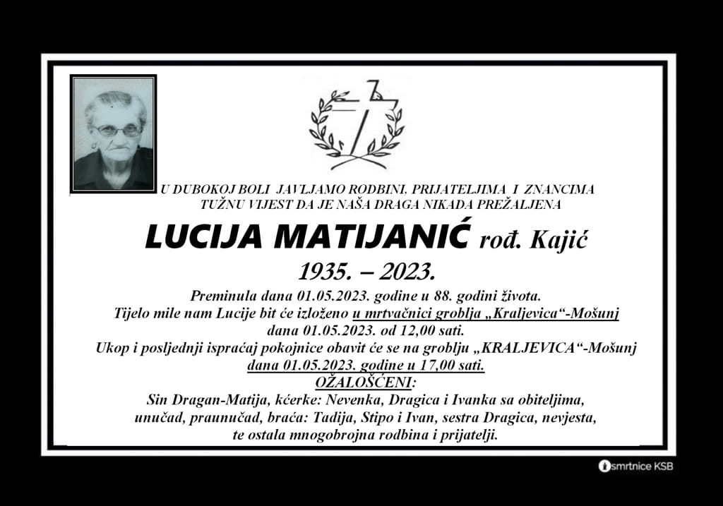 Pročitajte više o članku Lucija Matijanić rođ. Kajić