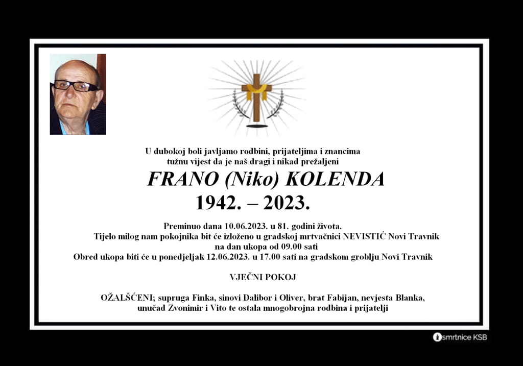 Pročitajte više o članku Frano (Niko) Kolenda