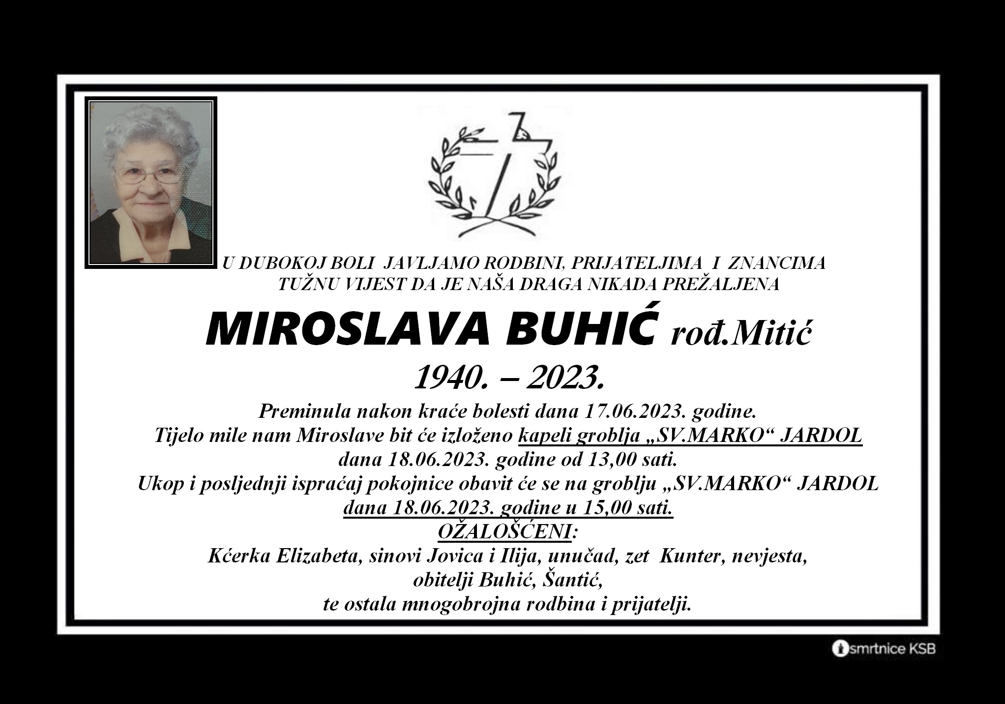 Pročitajte više o članku Miroslava Buhić rođ. Mitić