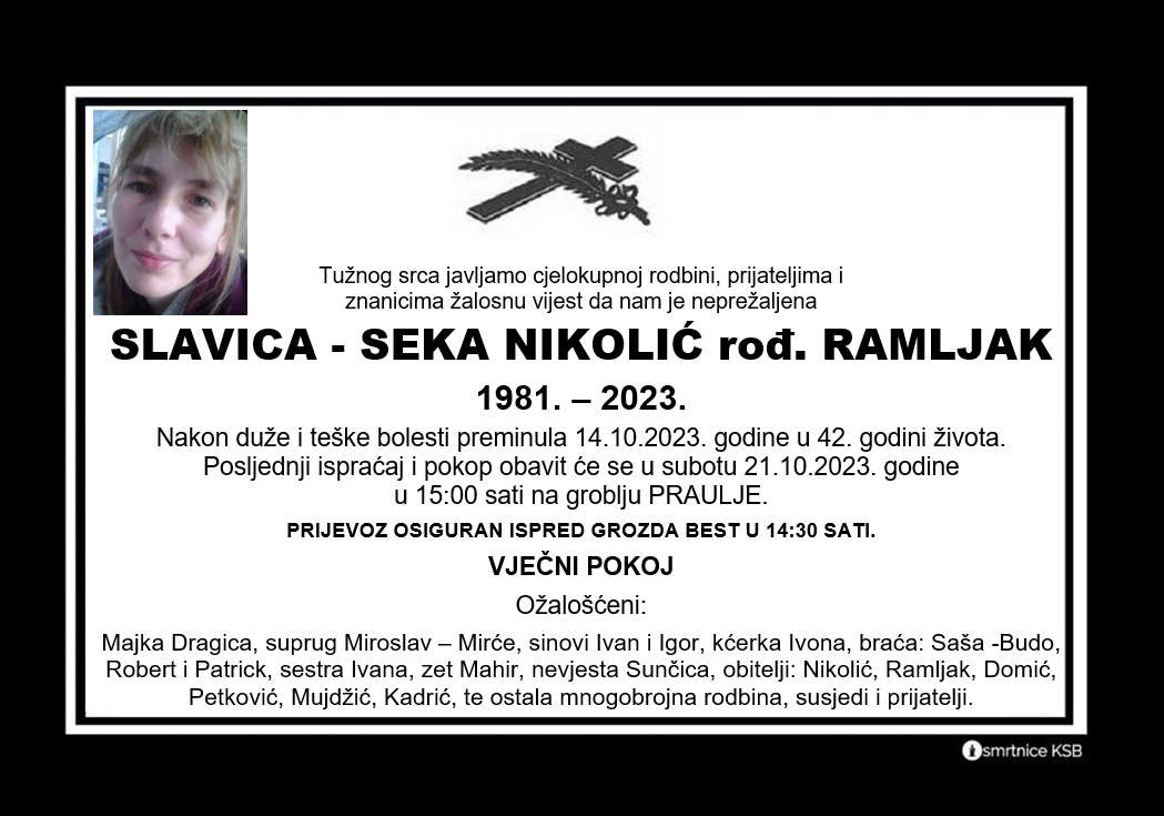 Pročitajte više o članku Slavica – Seka Nikolić rođ. Ramljak