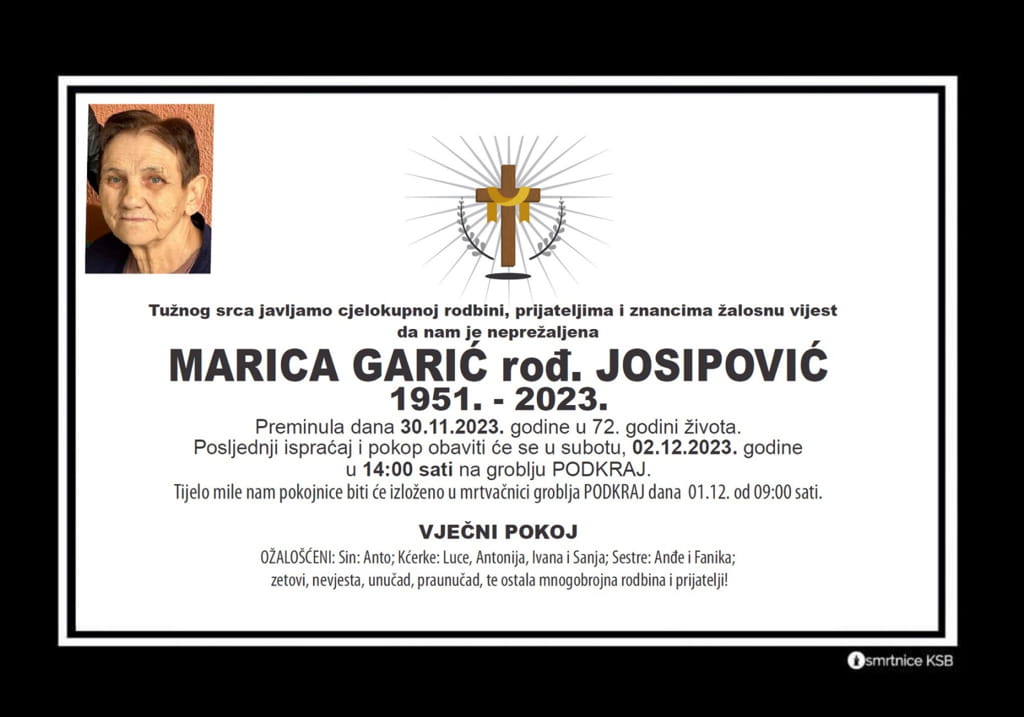 Pročitajte više o članku Marica Garić rođ. Josipović