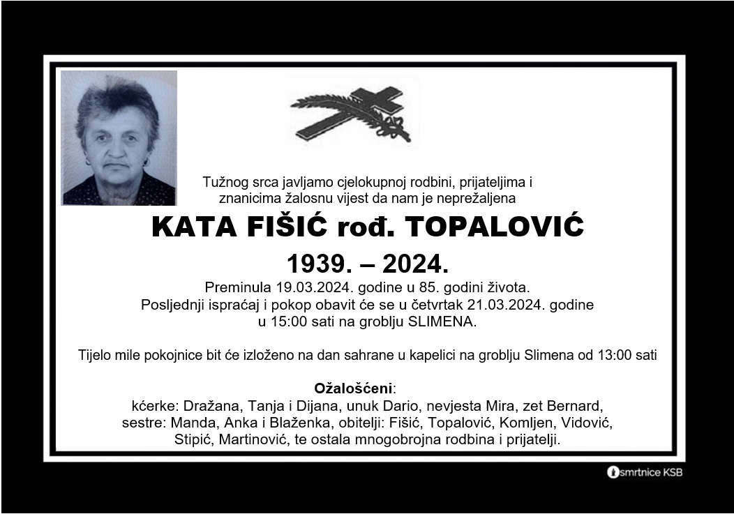 Pročitajte više o članku Kata Fišić rođ. Topalović