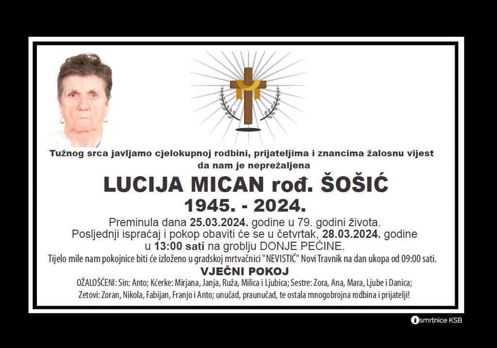Pročitajte više o članku Lucija Mican rođ. Šošić