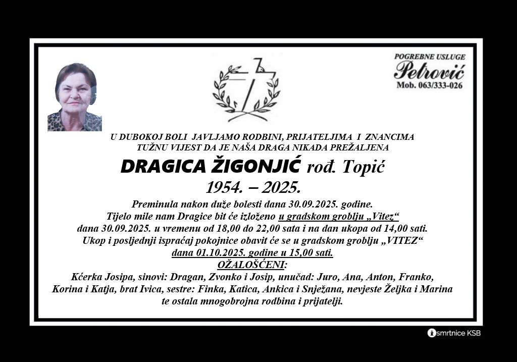Dragica Žigonjić rođ. topić