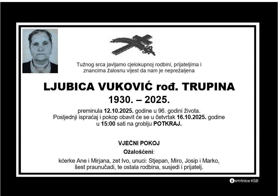 Ljubica vuković rođ. trupina