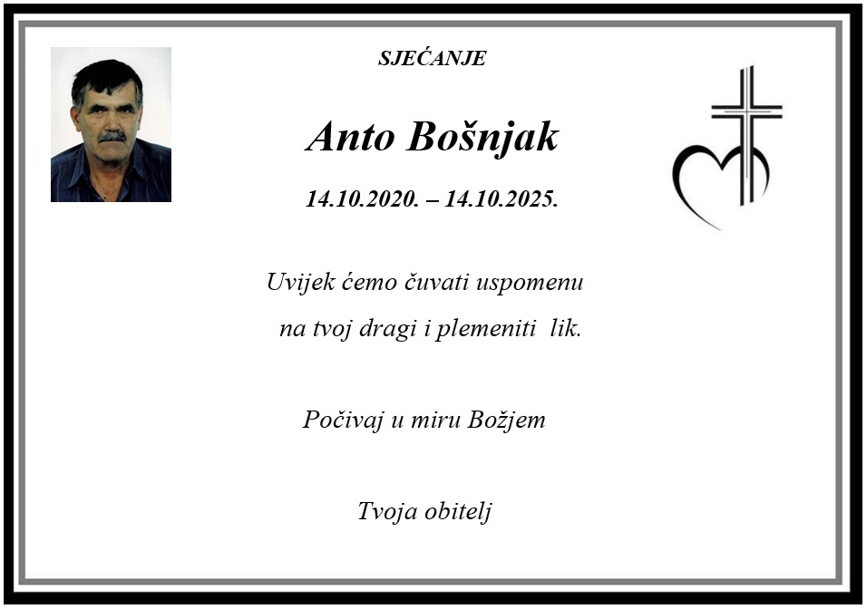 Sjećanje anto bošnjak